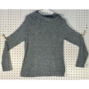Hello Mello Carefree Threads Cowl Neck Sweatshirt Heather Gray Space Dye Medium